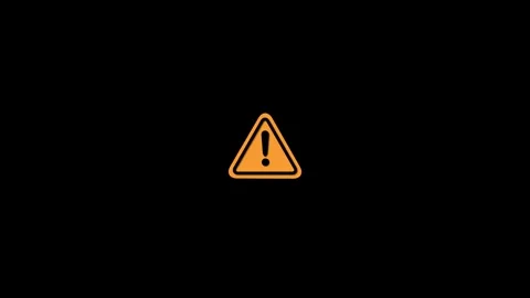 Yellow triangular warning sign with a animation black exclamation mark on a.. Stock Footage 321996883