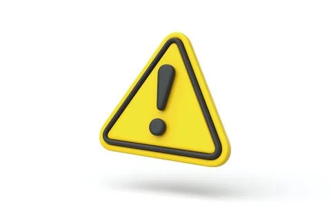 Yellow triangular warning sign with exclamation mark, symbolizing caution, .. Stock Illustration