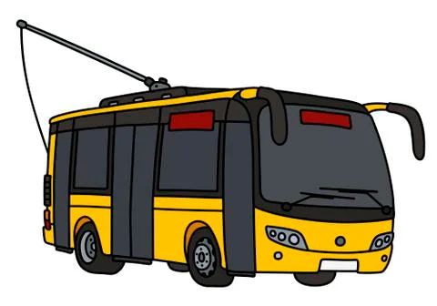 The yellow trolley bus Stock Illustration