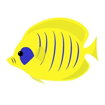 Yellow Tropical fish vector icon Stock Illustration
