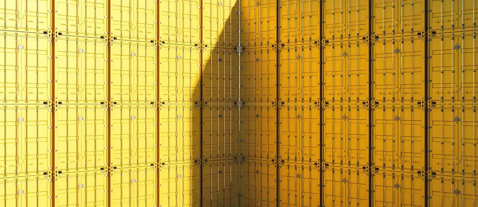 Yellow truck container pattern Stock Photos