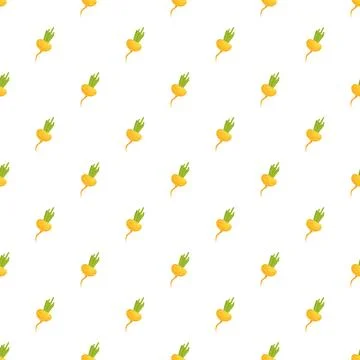 Yellow turnip cartoon seamless pattern repeating background Illustrazione stock