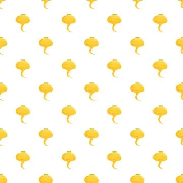 Yellow turnip pattern creating seamless root vegetable background Stock Illustration
