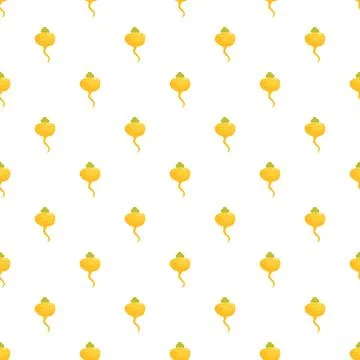 Yellow turnip seamless pattern repeating vegetable illustration Stock Illustration