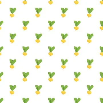 Yellow turnip vegetable seamless pattern background design Stockillustratie
