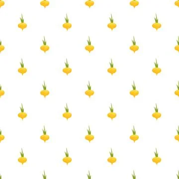 Yellow turnip vegetable seamless repeating pattern background Stock Illustration