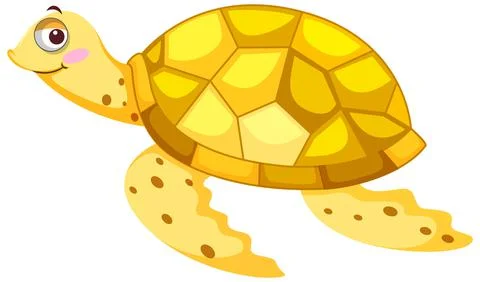Yellow turtle in cartoon character 스톡 일러스트