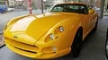 Yellow TVR Cerbera 4.5 exhibition automobile in showroom 4k 4k or 4k+ Resolution