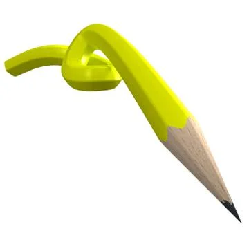 Yellow twisted pencil Stock Illustration