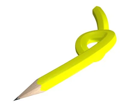 Yellow twisted pencil Illustrazione stock