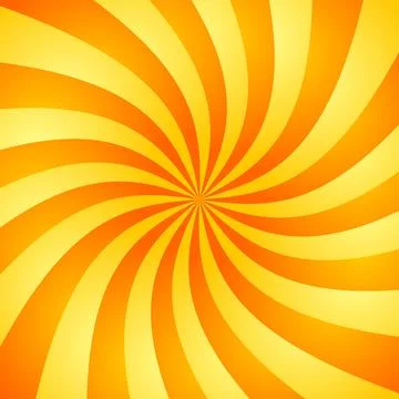 Yellow twisted sunburst rays background Stock Illustration