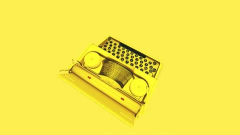 Yellow Typewriter Stockbeeldmateriaal 154645351