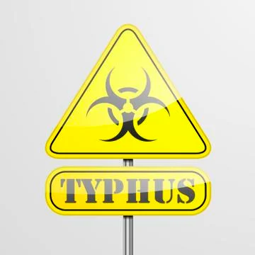 Yellow typhus warning sign Stock-Illustration