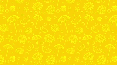 Yellow Umbrella and Beach Pattern Stock Footage 260313201