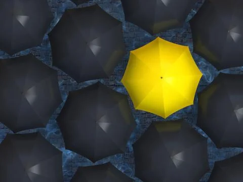 Yellow Umbrella Stock Illustration
