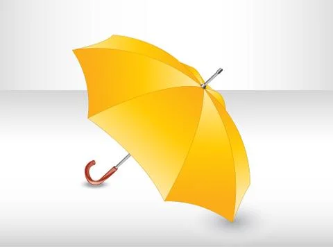 Yellow umbrella. Stock Illustration