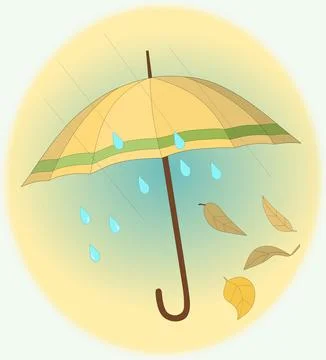 Yellow umbrella Stock Illustration