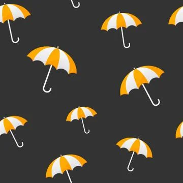 Yellow umbrella seamless background Stock Illustration