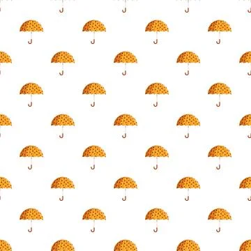Yellow umbrellas with dots seamless repeating pattern 스톡 일러스트