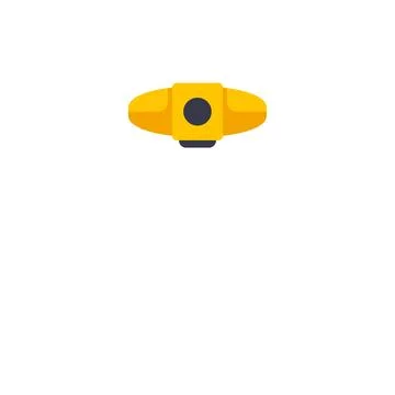 Yellow underwater drone remotely exploring ocean depths Stock Illustration