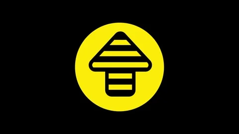 Yellow Upload Arrow Icon Stock Footage 340297216