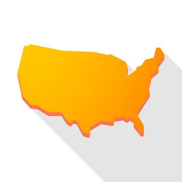 Yellow  usa map icon Stock Illustration