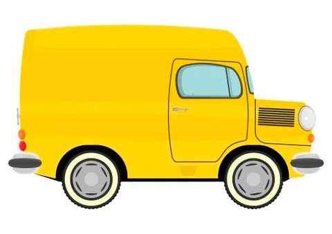 Yellow van Stock Illustration