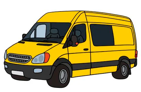 Yellow van Stock Illustration