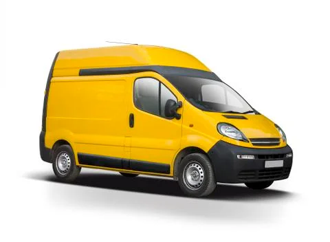 Yellow van 스톡 사진