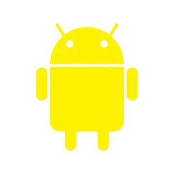Yellow vector android icon isolated on white background Stock Illustration