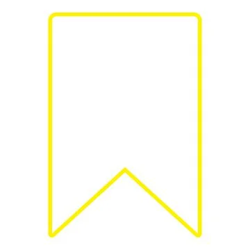 Yellow vector bookmark line icon isolated on white background Stock Illustration
