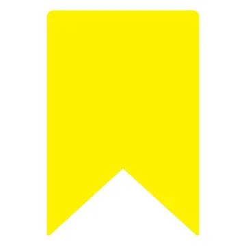 Yellow vector bookmark solid icon isolated on white background Stock Illustration