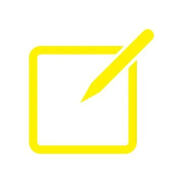 Yellow vector compose email icon isolated on white background Stock Illustration