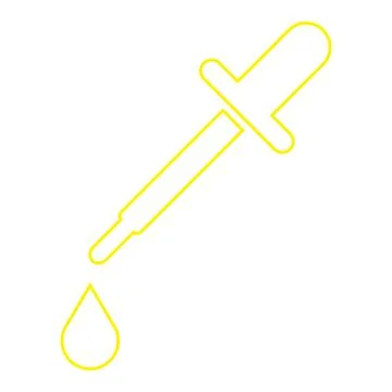 Yellow vector dropper line icon isolated on white background Stock Illustration