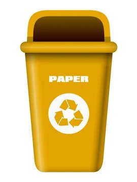 Yellow vector dumpster for paper Stock Illustration