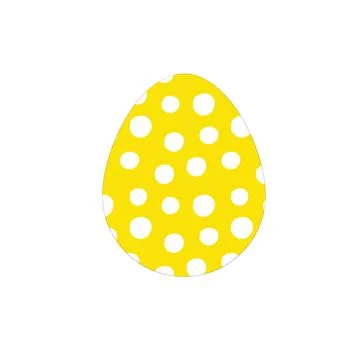 Yellow Vector Easter egg with circles polka dot pattern isolated on a white b Stockillustratie