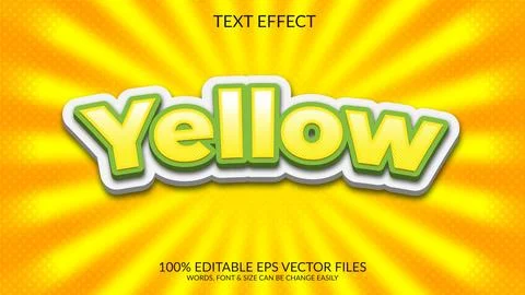 Yellow vector eps 3d text effect design template. Stock Illustration
