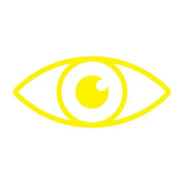 Yellow vector eye line icon isolated on white background Stock Illustration