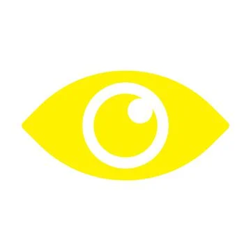 Yellow vector eye solid icon isolated on white background Stockillustratie