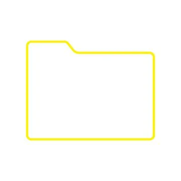 Yellow vector folder line icon isolated on white background Stock Illustration