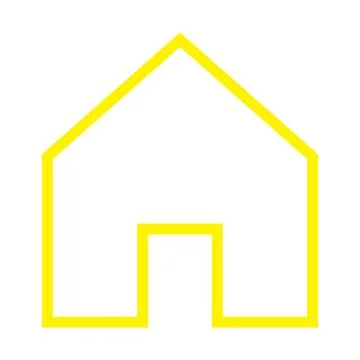 Yellow vector home line icon isolated on white background Stock Illustration