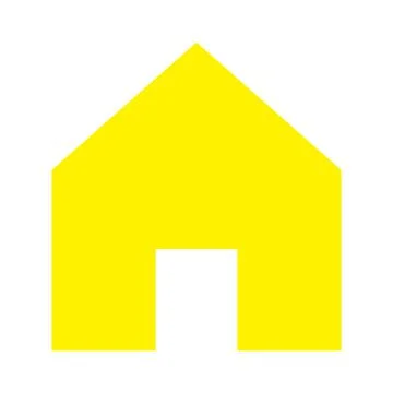 Yellow vector home solid icon isolated on white background Illustrazione stock