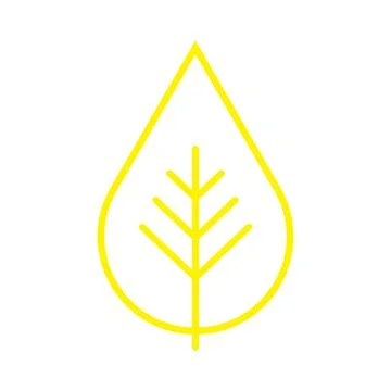 Yellow vector leaf line icon isolated on white background Stock Illustration