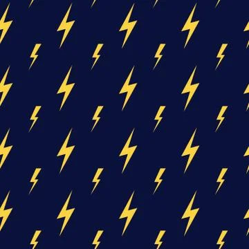 Yellow vector lightning dark blue seamless pattern Illustrazione stock