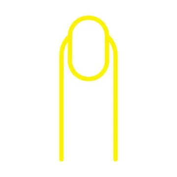 Yellow vector long finger nail line icon isolated on white background Stock Illustration