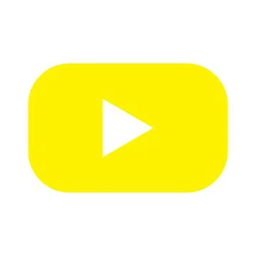 Yellow vector play button solid icon isoated on white background イラスト素材