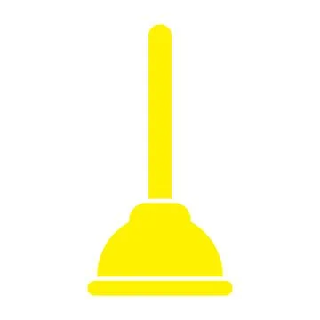 Yellow vector plunger icon isolated on white background Stock Illustration