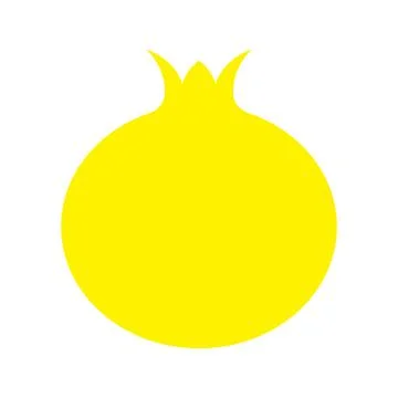 Yellow vector Pomegranate fruit solid icon isolated on white background Stock Illustration