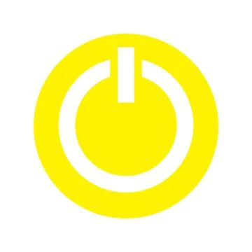 Yellow vector power icon isolated on white background Illustrazione stock