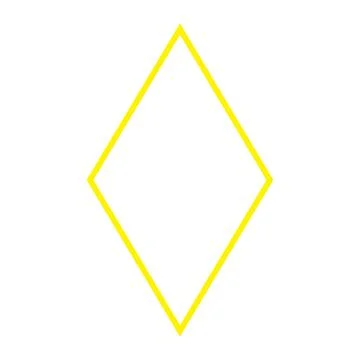 Yellow vector rhombus line icon isolated on white background Stock Illustration